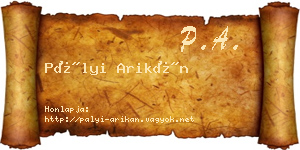 Pályi Arikán névjegykártya